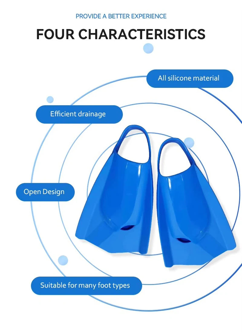 Adjustable Short Swimming Flippers | Comfortable Swim Fins