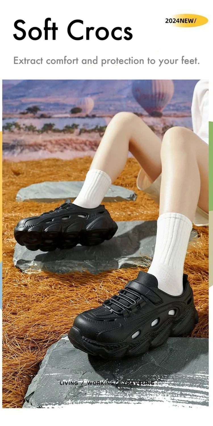 Men's Trendy Eva Sandals Summer Outer Wear Thick Bottom Anti-slip Breathable Cool Shoes Beach Slippers For Men