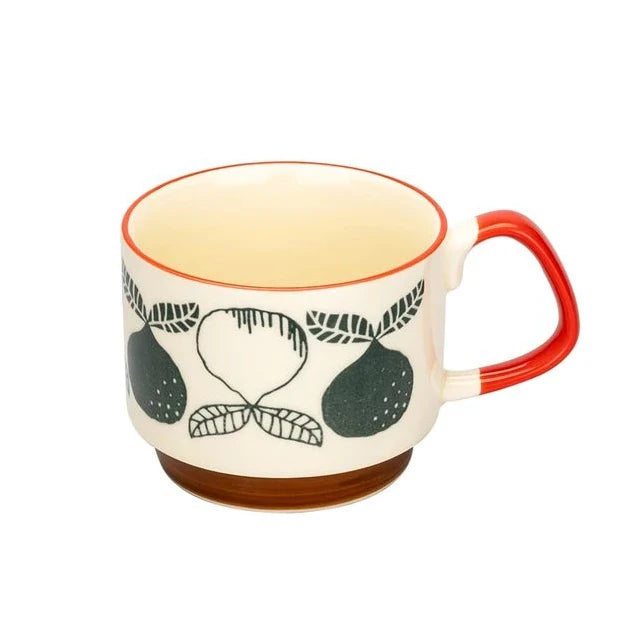 Retro Ceramic Flower Coffee Mug Set | Perfect for Tea & Oats