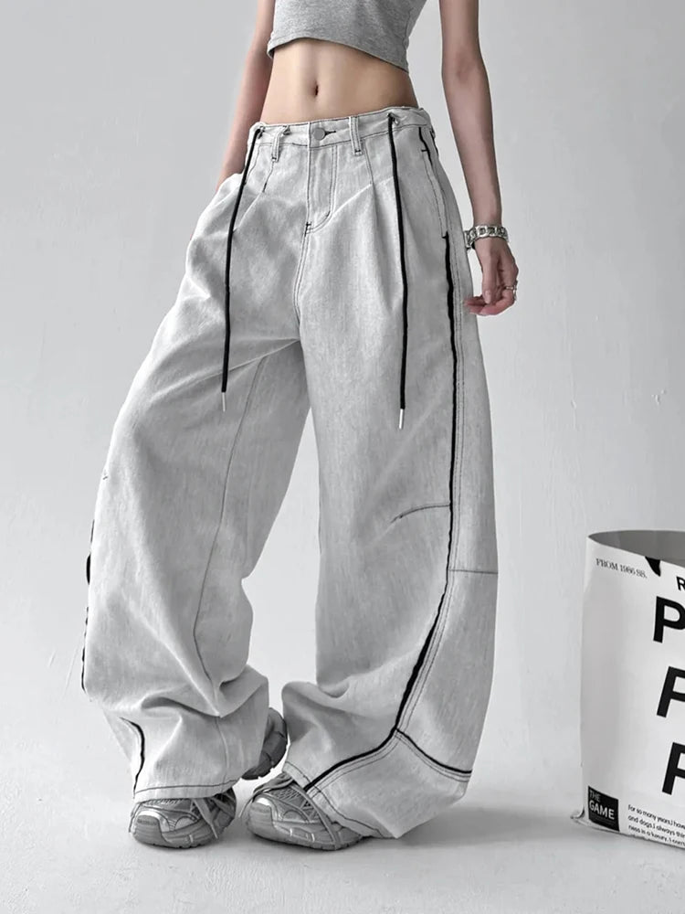 Vintage Wide Leg Denim Jeans for Women | Retro Streetwear Style 2026