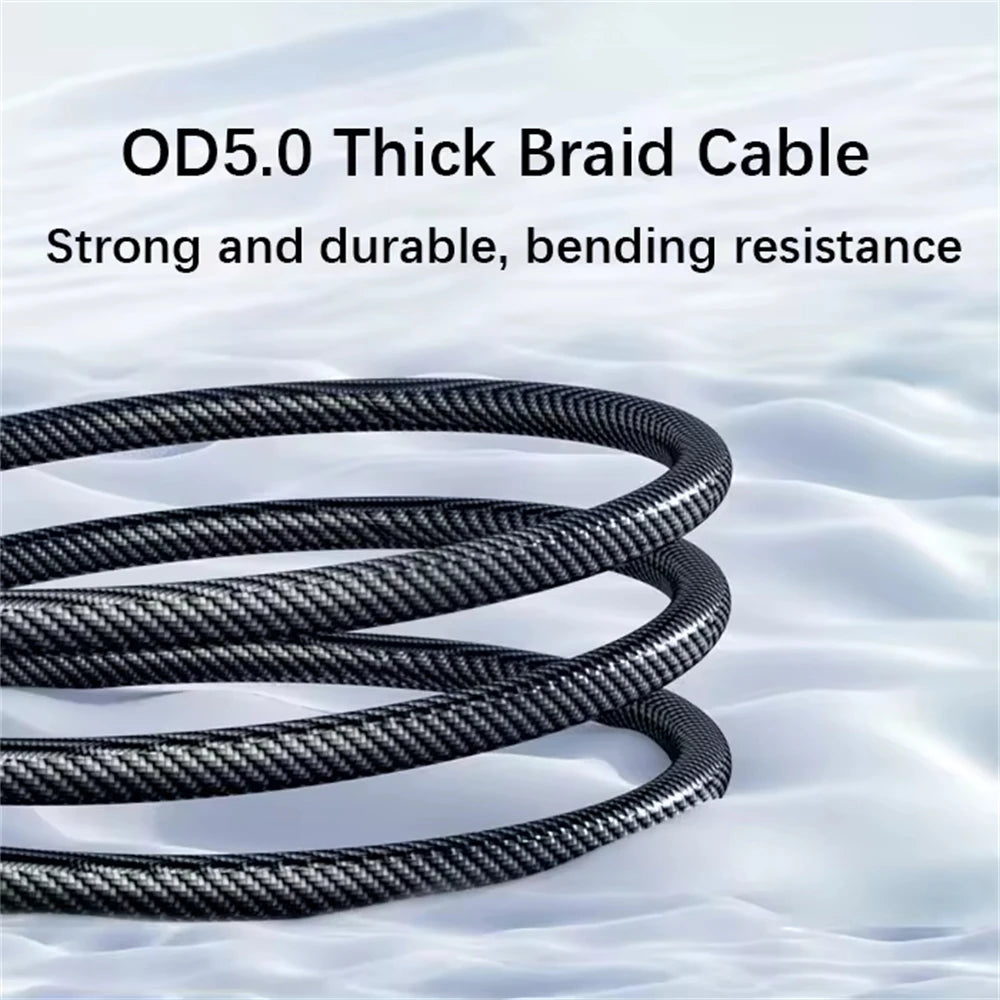 100W USB C & 120W USB A Charging Cables with LED Display