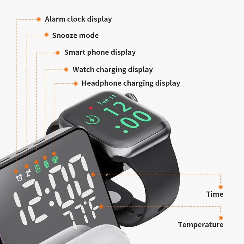 4-in-1 Wireless Charger Stand | Fast 30W Charging Solution