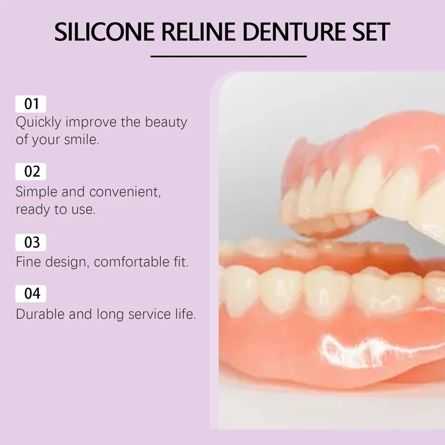 Silicone Denture Set for Temporary Orthodontic Care | Comfort & Hygiene