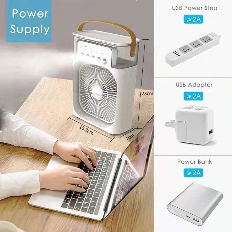 3-in-1 Portable Air Conditioner & Fan | Humidifier & Night Light