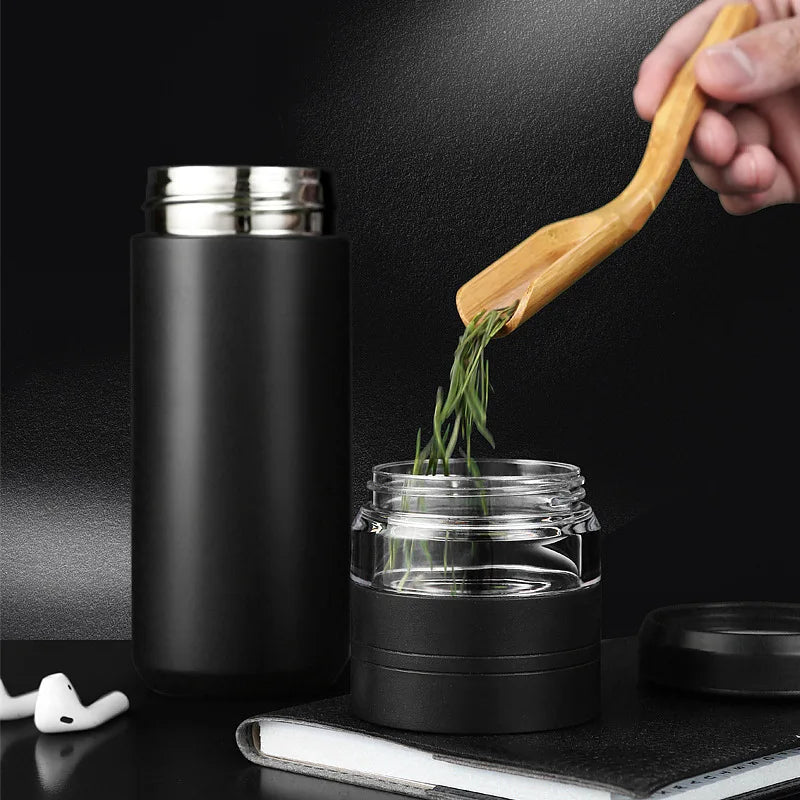 Stainless Steel Tea Infuser Vacuum Flask | Insulated Travel Mug