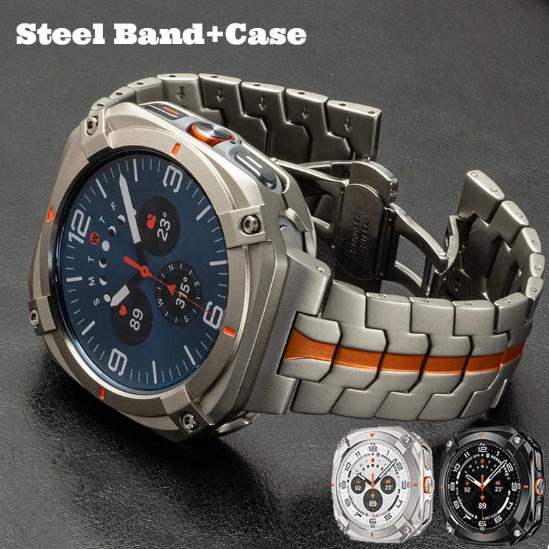 Luxury Steel Band and Case for Galaxy Watch 47mm - Men's Style