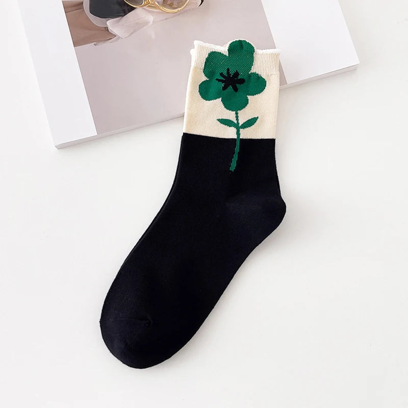 Women's Cartoon Flower Candy Color Socks | Stylish & Comfortable