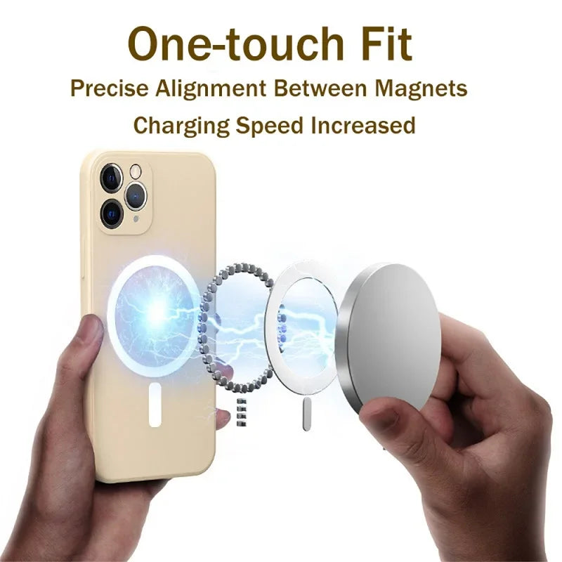 Magnetic Wireless Charge Case for iPhone | Soft Silicone Cover