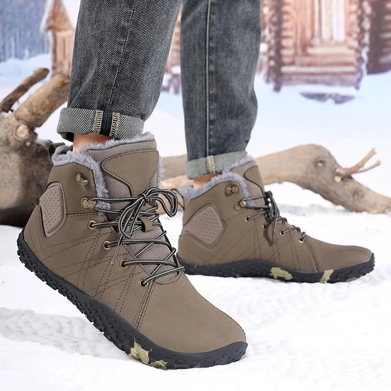 Winter Snow Boots for Men Women Warm Fur Lined Ankle Trekking Shoes Anti Slip Outdoor Boots