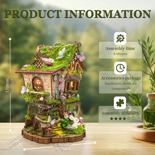 Wooden DIY Treehouse Dollhouse Figurines | Creative Mini Decor