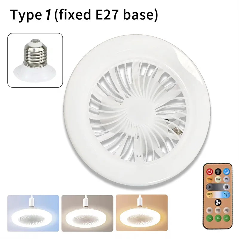 2 In 1 Adjustable Ceiling Fan Lamp | Modern Dimmable Light