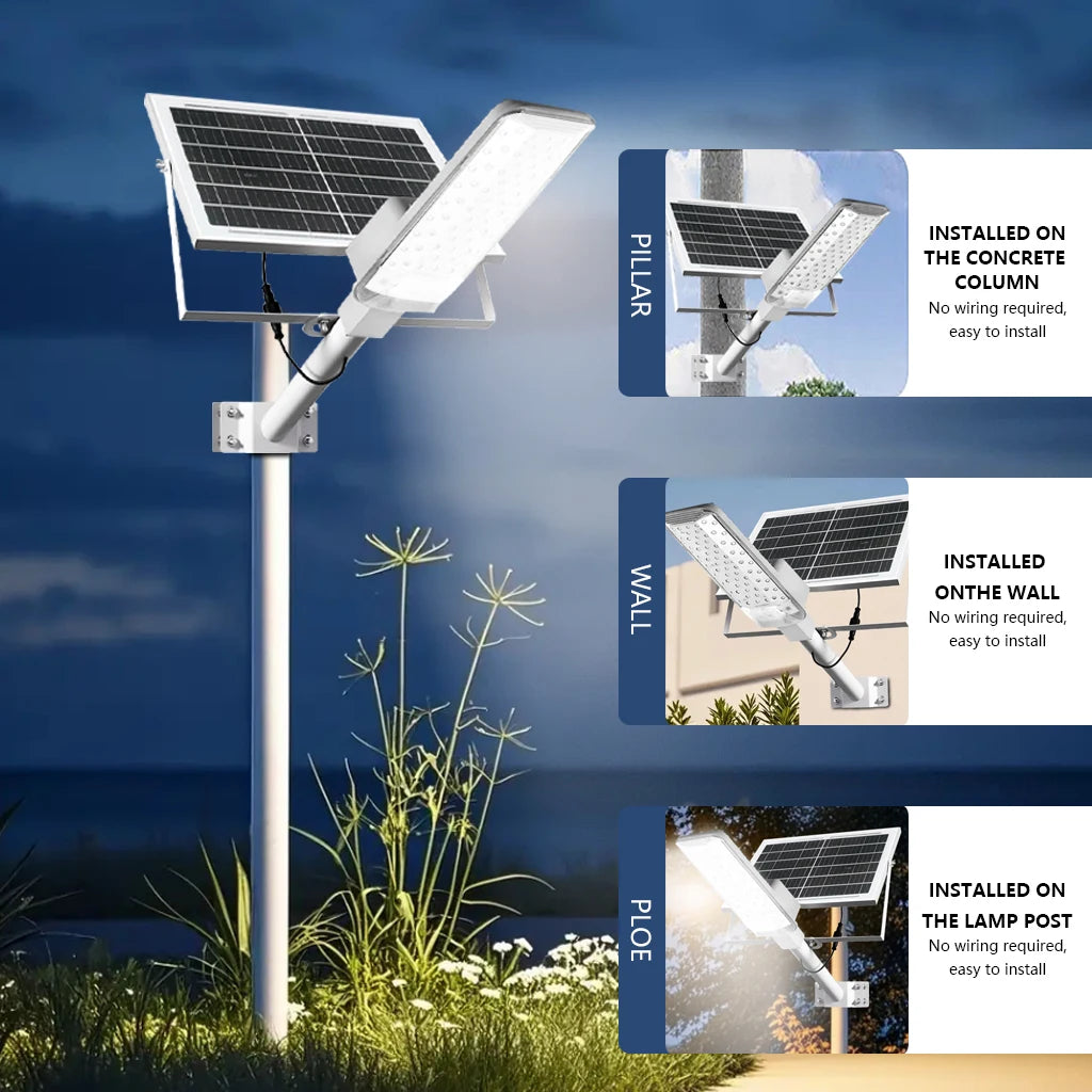 IP68 Waterproof Solar Street Lamp | 8000LM Brightness & Wide Angle