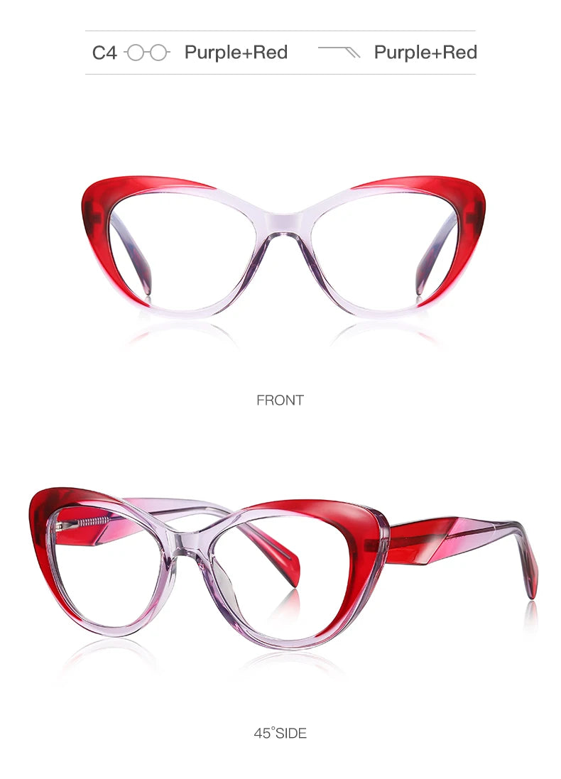 Stylish Retro Cat Eye Prescription Glasses | Anti-Blue Ray Protection