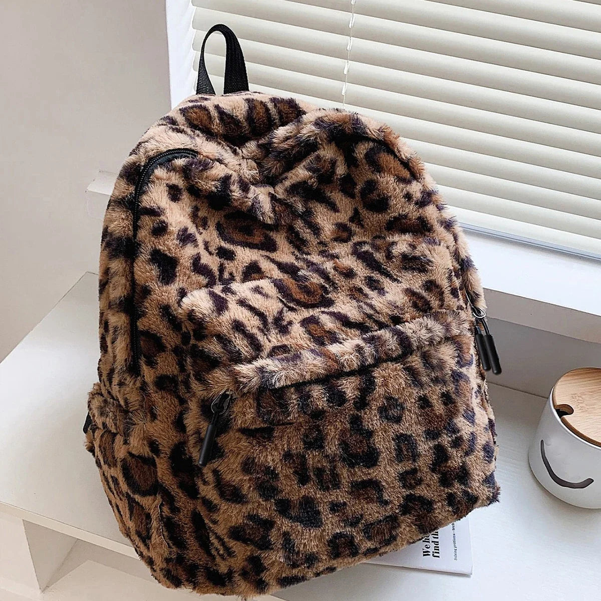 Luxury Leopard Print Women's Backpack | Plush & Stylish