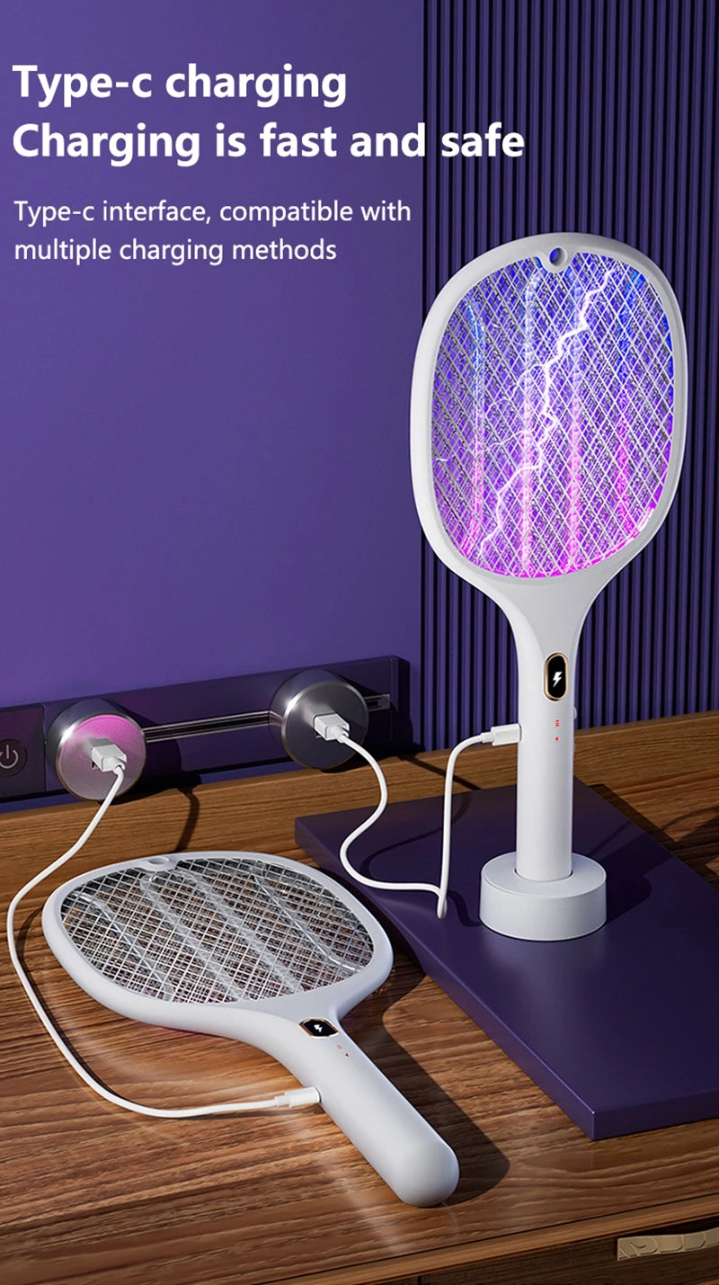 Multi-Functional Electric Bug Zapper Racket | USB Rechargeable Mosquito Killer