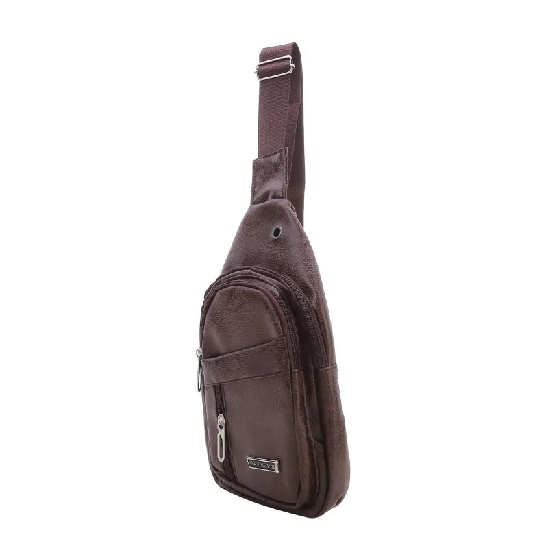 Stylish PU Leather Crossbody Bag for Men | Casual Sling Pack