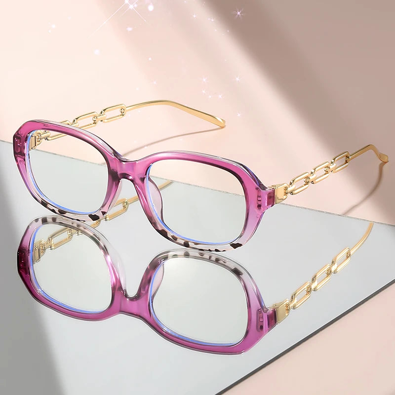 Fashionable Oval Anti-Blue Light Glasses | Protect Your Eyes