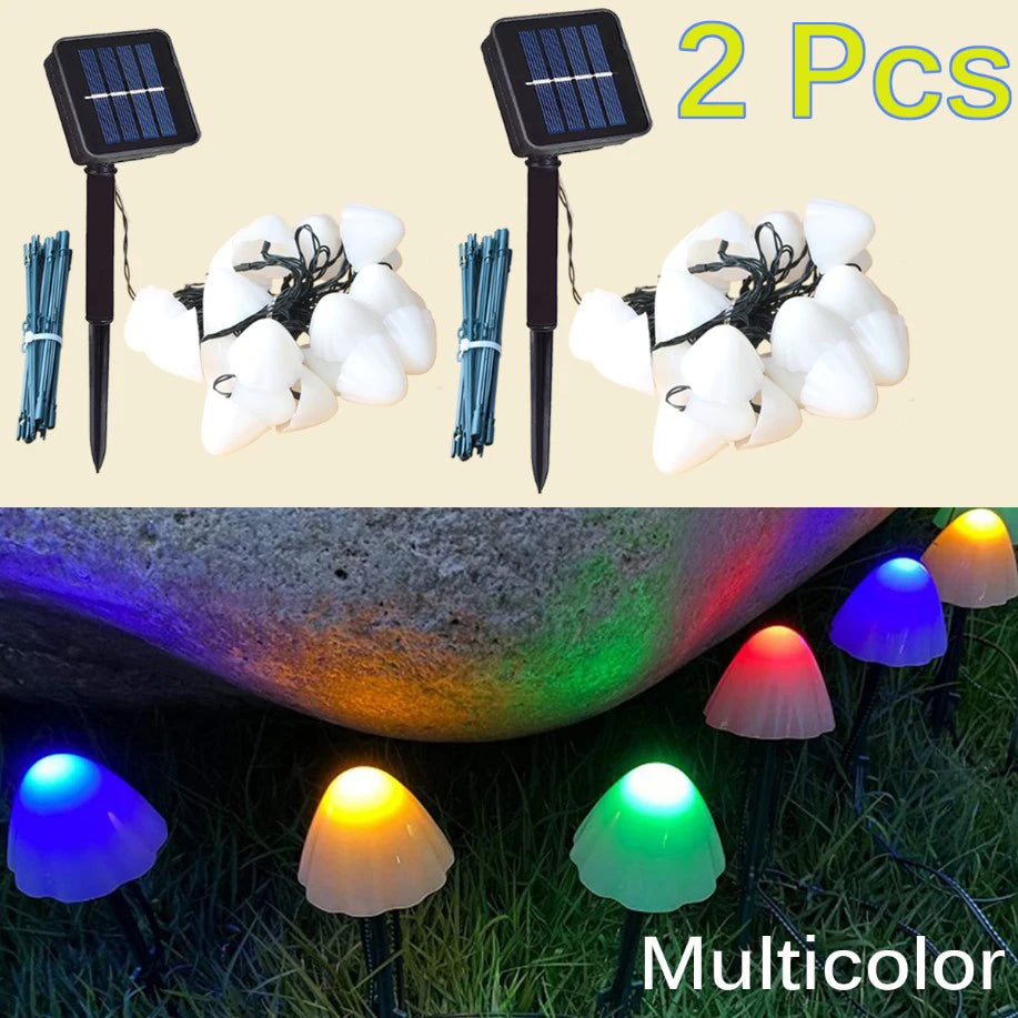 LED Solar Garden Fairy Lights | Outdoor Decorative Mushroom Lights