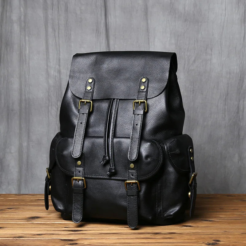 Men's Casual Leather Backpack | Large Capacity & Stylish Design