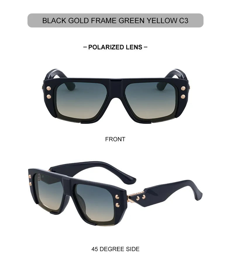 Polarized Steampunk Square Sunglasses for Men | Trendy Fashion Eyewear