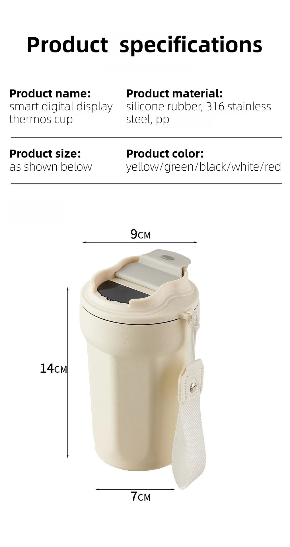Vacuum Insulated Travel Mug | Smart Temp Display for Hot & Cold Drinks