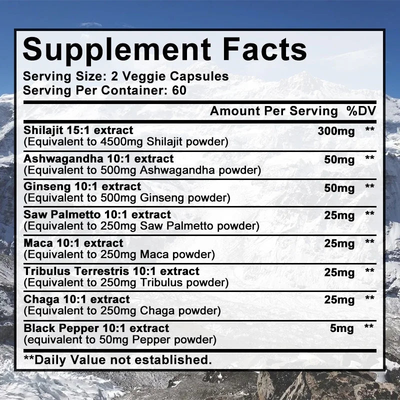 Pure Himalayan Shilajit Capsules | Support Healthy Aging & Recovery