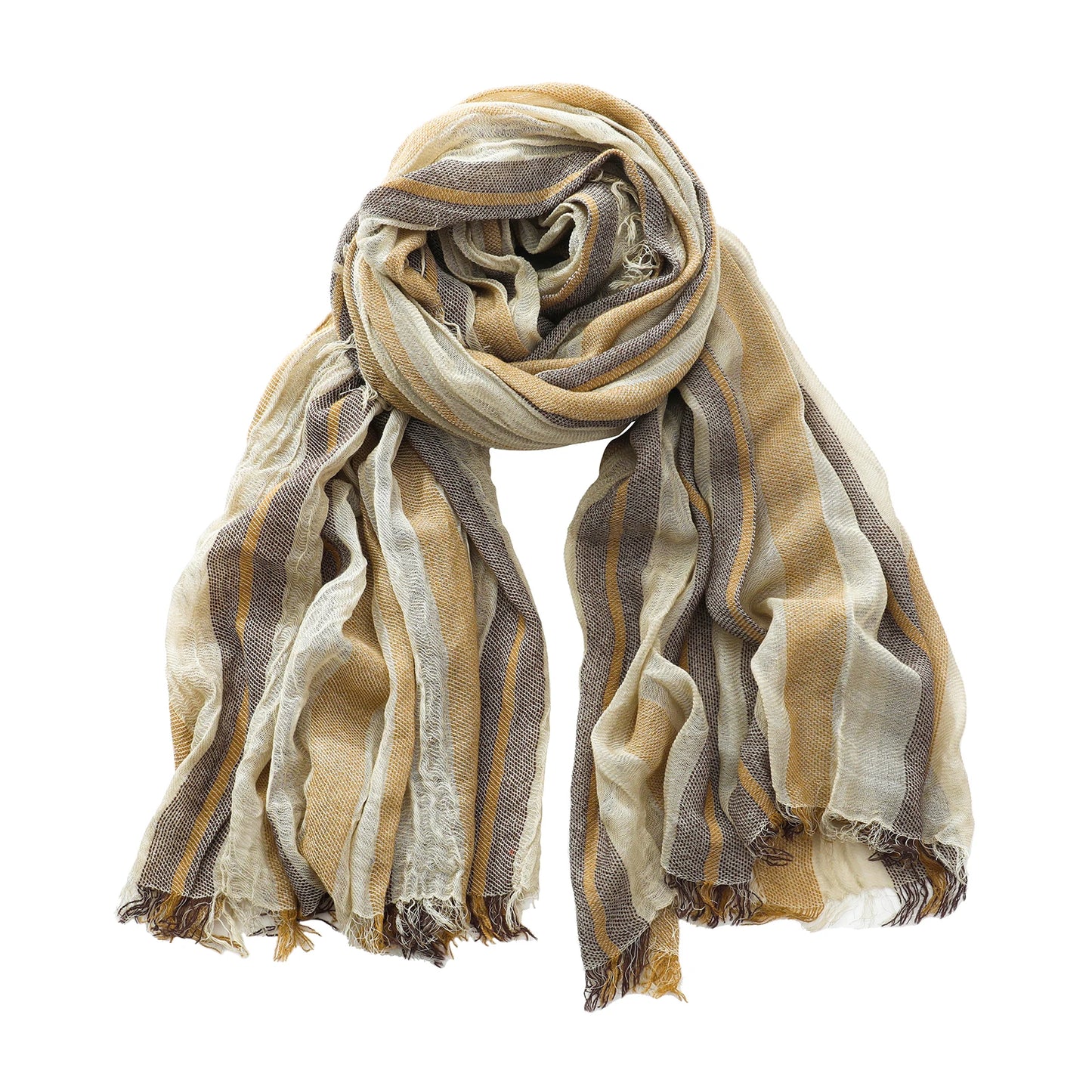 Men's Cotton Linen Striped Scarf | Warm & Stylish Winter Accessory