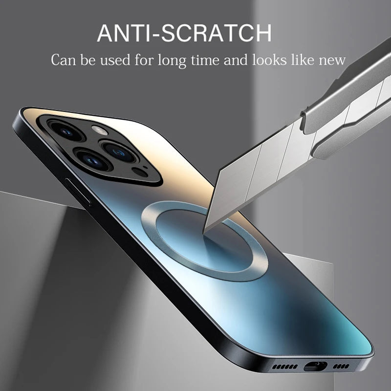 AG Matte Silicone Hard Case For Magsafe iPhone 17 Air 16 16E 15 14 13 12 11 Pro X XS Max Mini Plus Frosted Phone Magnetic Cover