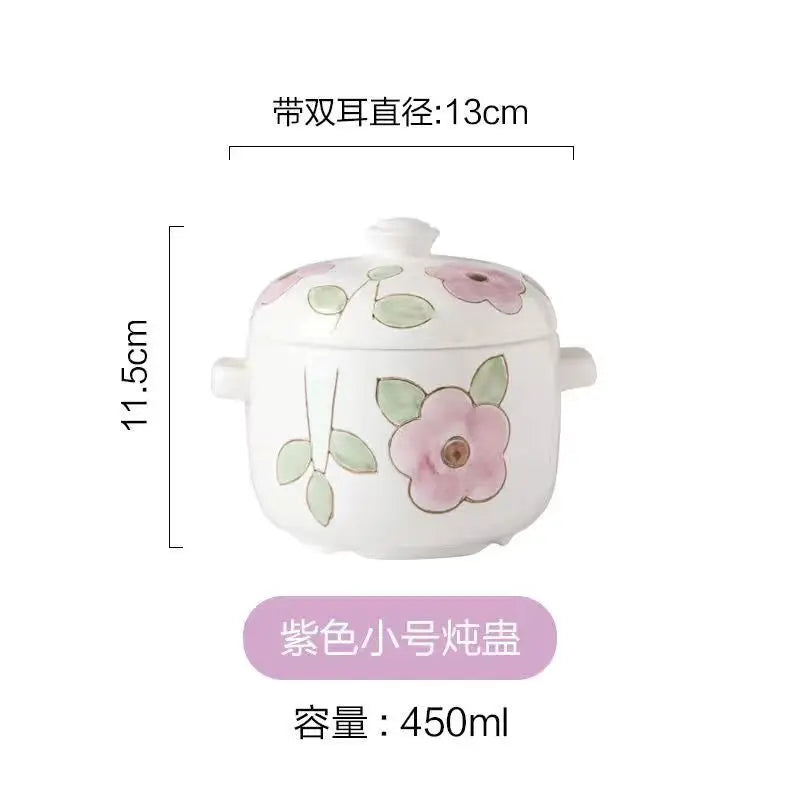 Hand-Painted Ceramic Stew Pot | Versatile Heat-Resistant Cookware