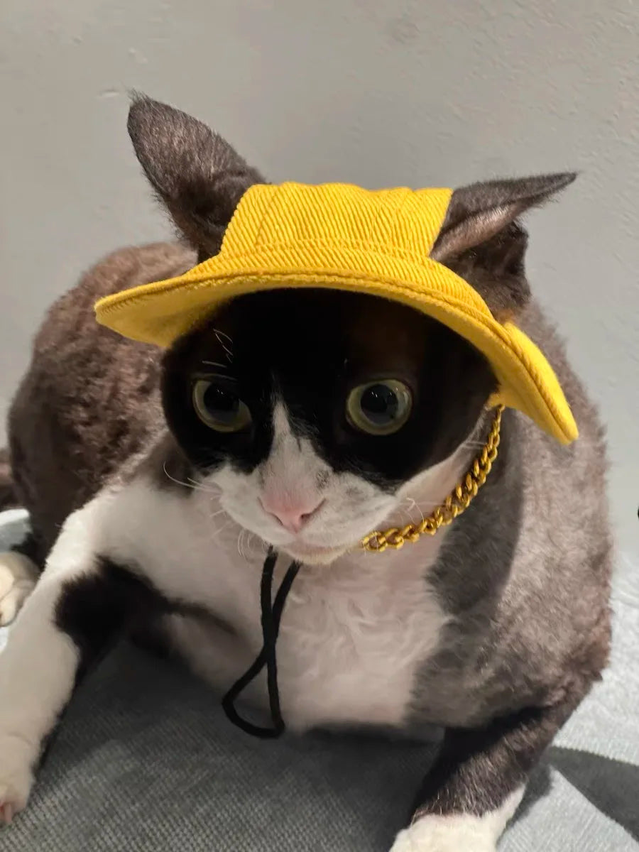 Adjustable Cotton Cat Hat with Ear Holes | Summer Sun Protection