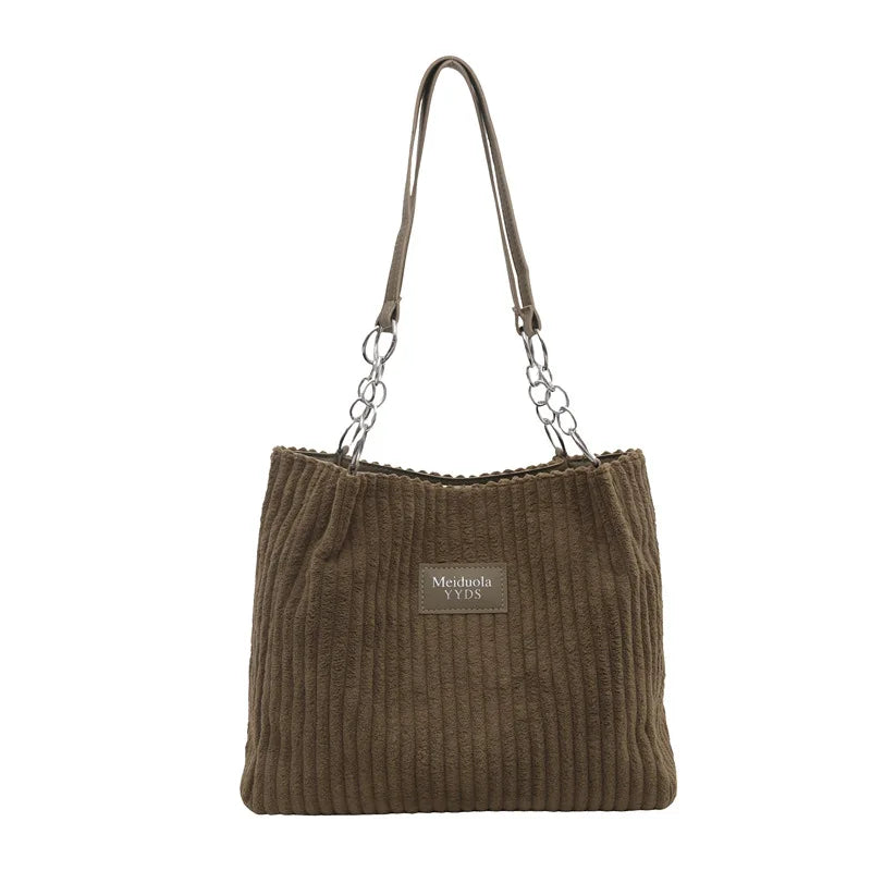 Bolso tote de pana de gran capacidad | Elegante y funcional
