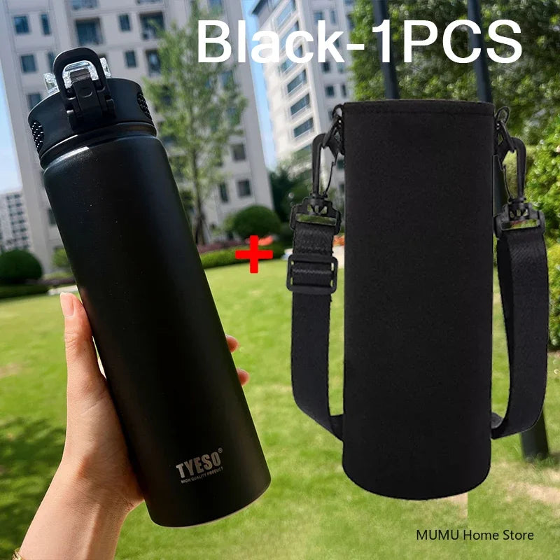 Stainless Steel Insulated Water Bottle with Straw - 600/750ML