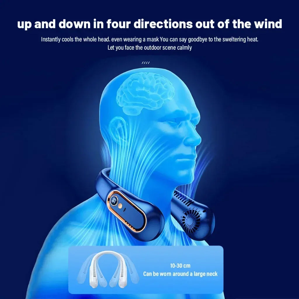 Portable Bladeless Fan | Ultra Quiet USB Charging Neck Fan