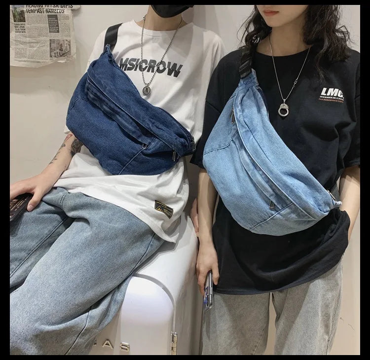 High Quality Denim Waist Bag | Stylish Crossbody Fanny Pack