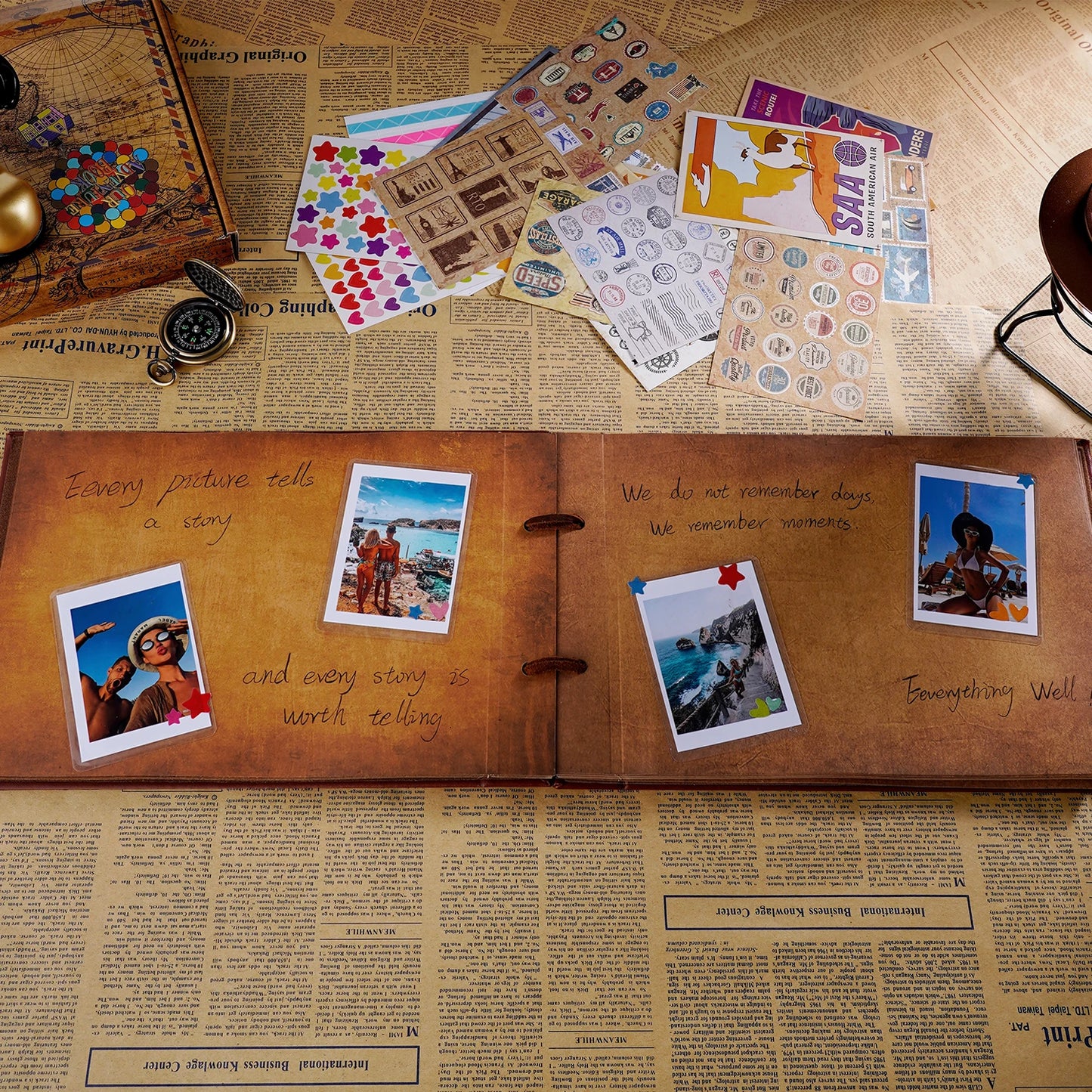 DIY Handmade Photo Album | 80 Pages Adventure Scrapbook Gift