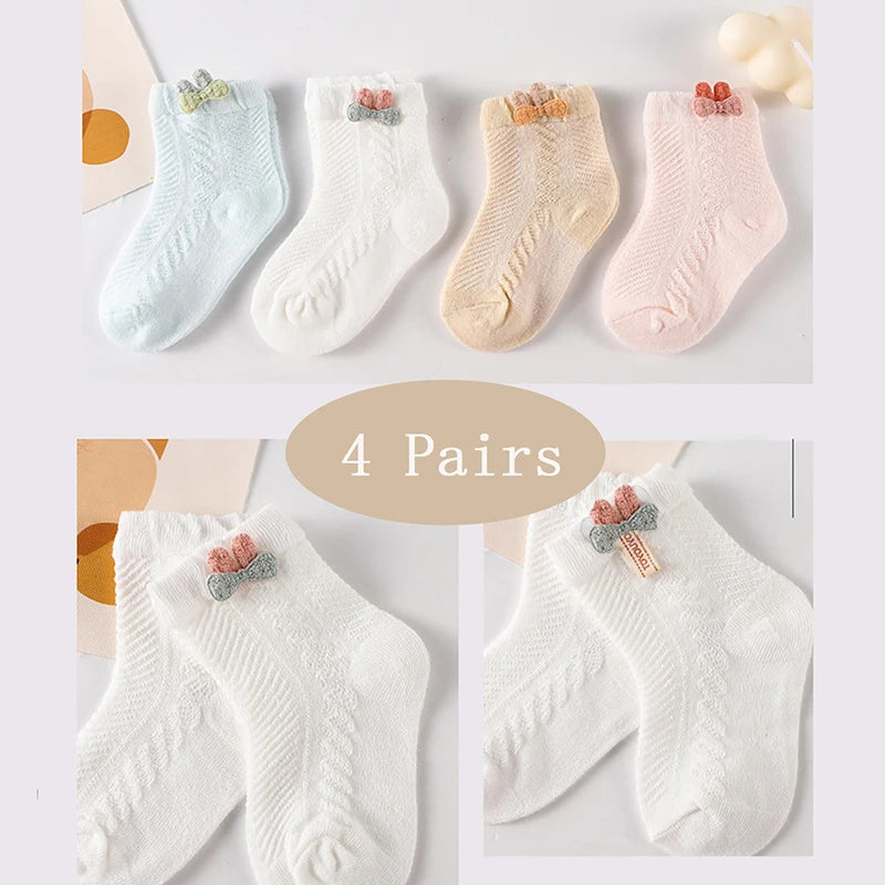 Cute Newborn Baby Summer Socks | Breathable Mid Tube Design