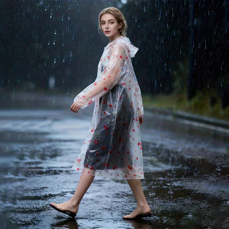 Lightweight Leopard Print Rain Poncho | Windproof & Packable