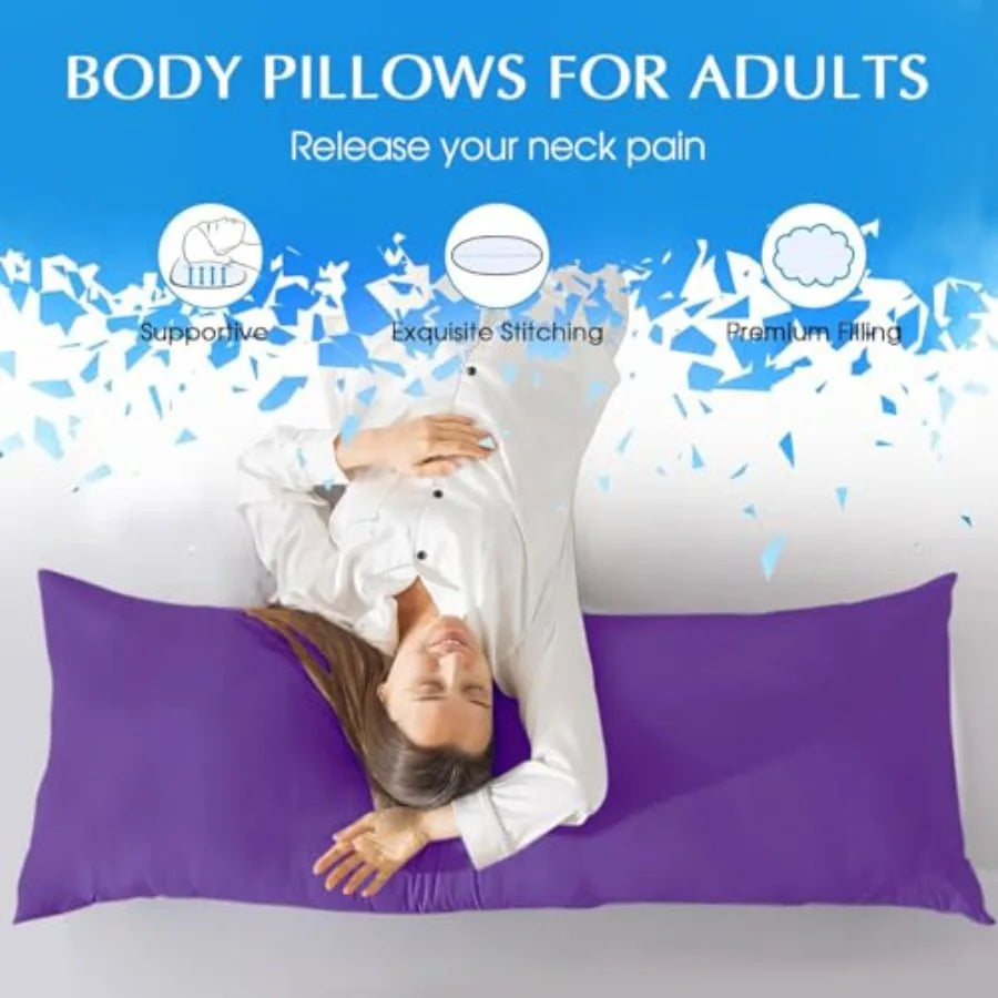 Cooling Cotton Body Pillow Insert | Soft Full Body Pillow for Comfort
