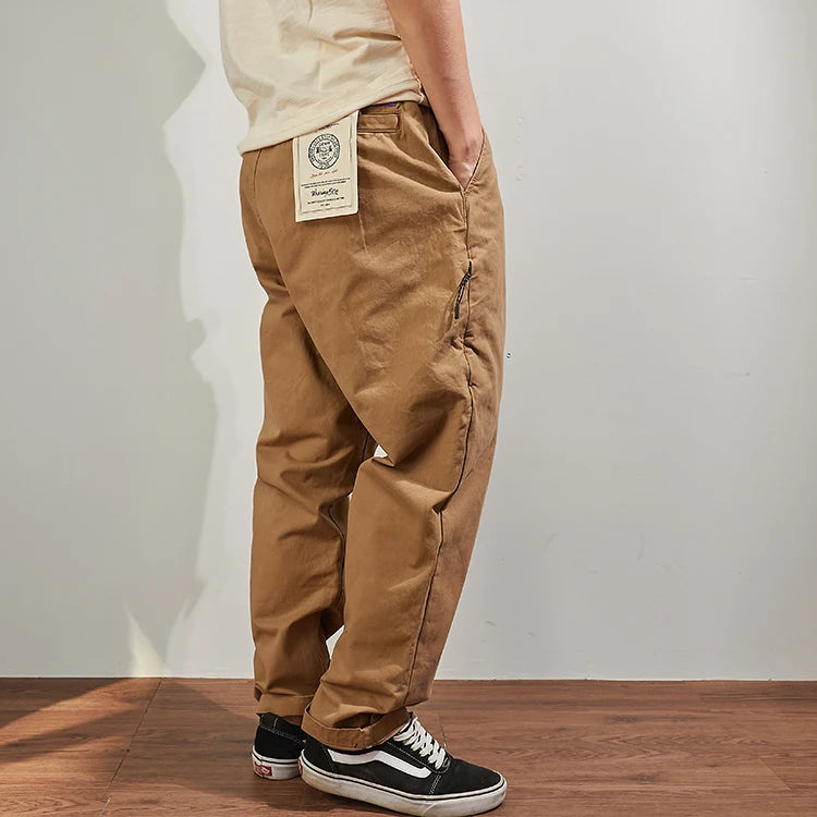 Men's Baggy Tapered Casual Cotton Pants for All Seasons