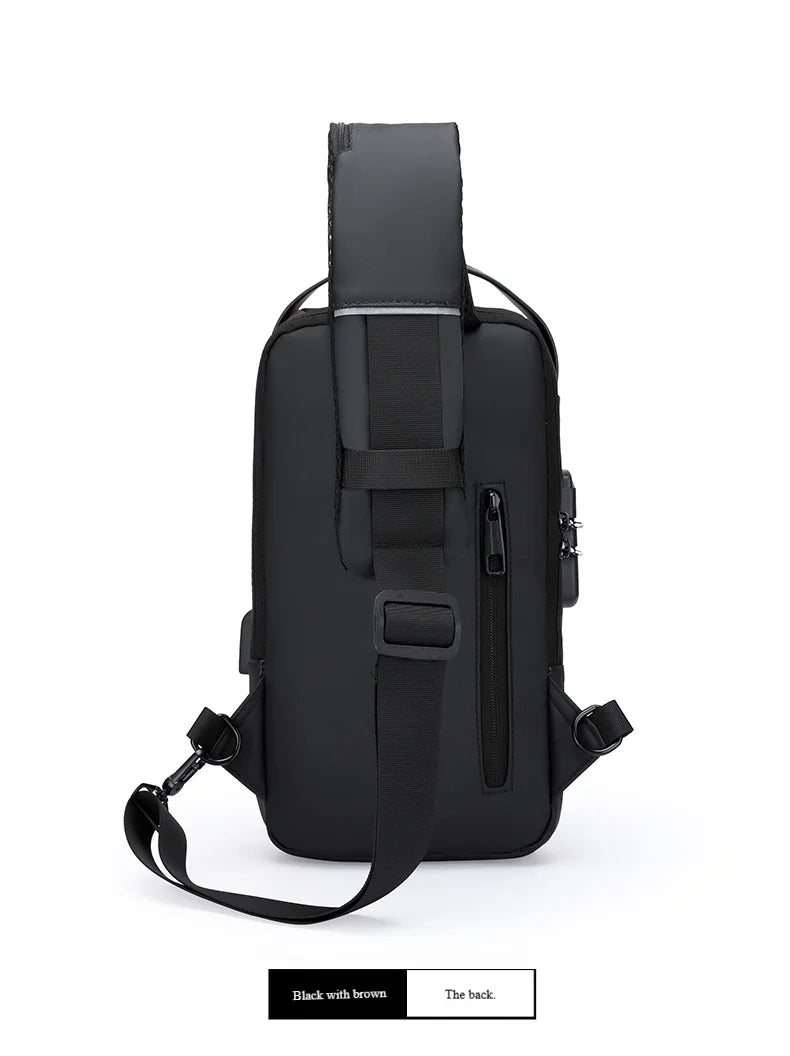 Men's Anti-Theft Chest Bag with USB Port | Waterproof Crossbody Sling