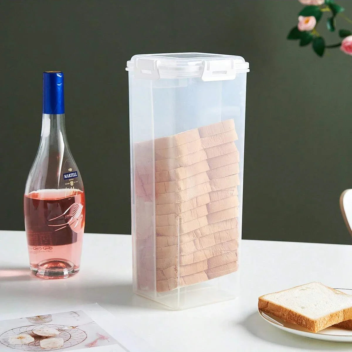 Airtight Bread Loaf Container | Clear Bread Box for Freshness