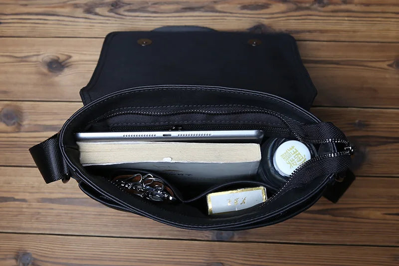Bolso de hombro de cuero casual para hombre | Bolso elegante de gran capacidad