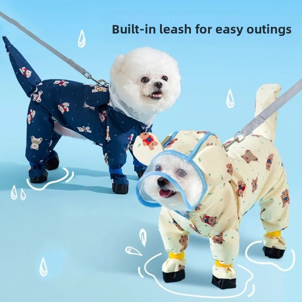 Adjustable Waterproof Dog Raincoat | Windproof Pet Cape Costume