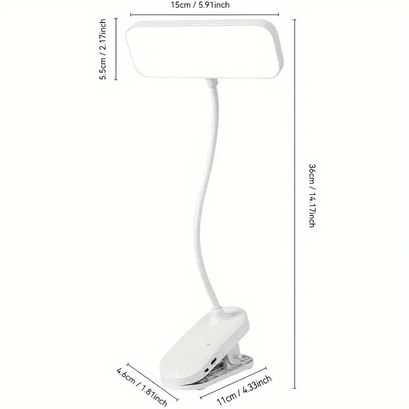 Clip-On LED USB Charging Desk Lamp for Students & Offices