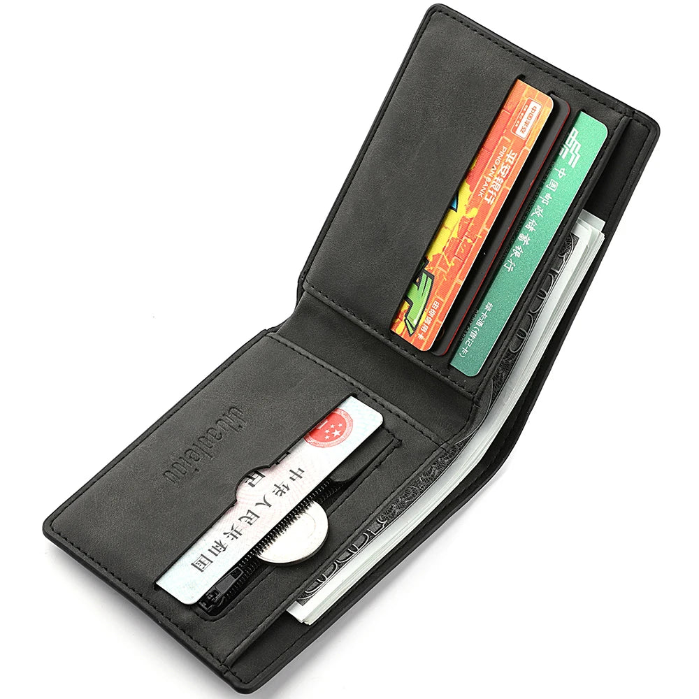 Men's Mini Short Wallet with Multi-Card Slots | Casual Double Fold Design