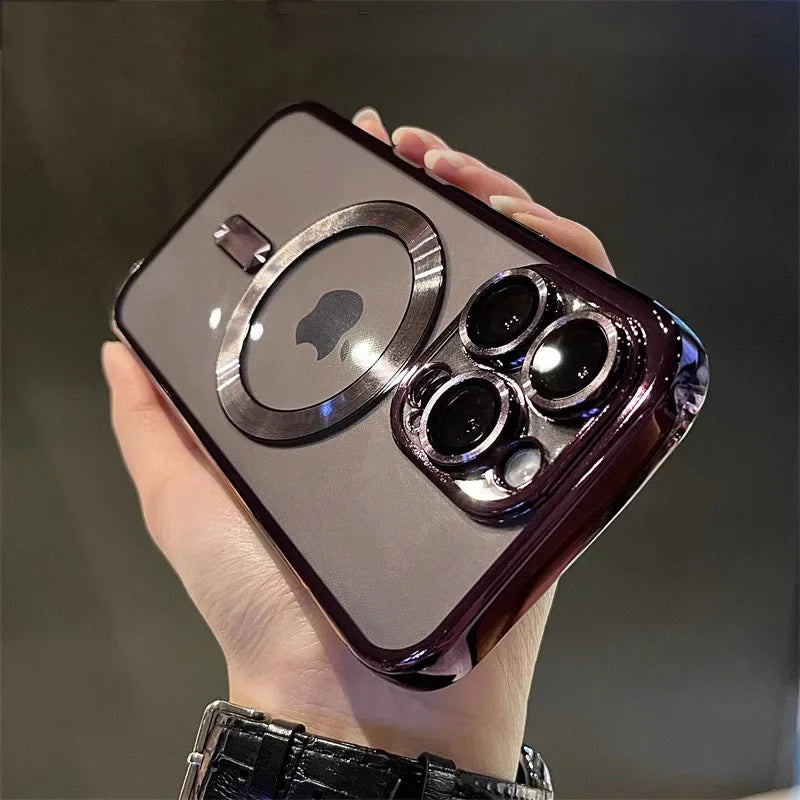 Luxury Magnetic Clear Case for MagSafe iPhone | Shockproof Cover