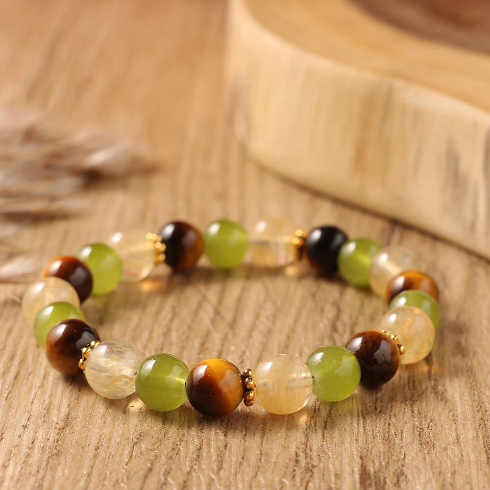 Elegant Tigers Eyes Citrine Bracelet | Healing Yoga Jewelry for Women