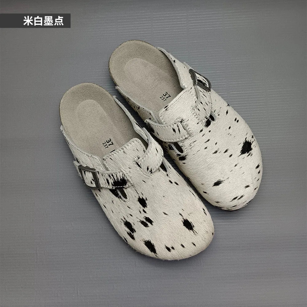 Comfortable Genuine Leather Slip-On Clogs with Arch Support
