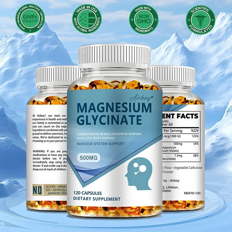 Magnesium Glycinate - Mood, Sleep, Muscle, Heart Health Support