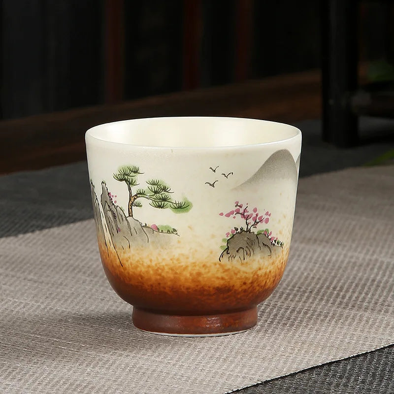 Handmade Vintage Ceramic Teacup | Japanese Coarse Pottery Mug